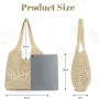 EVEOUT Bolso Tote Rafia para Mujer Verano Bohemio Ligero Grande Shopper Tejido Bolso de Hombro Paja para Playa Vacaciones