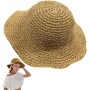 SAIIURV Sombrero de paja para mujer, plegable, de ala ancha, sombrero de sol, sombrero de verano para playa, protección UV, para