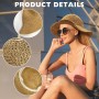 SAIIURV Sombrero de paja para mujer, plegable, de ala ancha, sombrero de sol, sombrero de verano para playa, protección UV, para