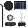 Boadw Fuente Solar LED con Panel Solar de 7W Incorporado 5000 Mah con 10 Estilos de Fuente para Jardines, Juegos acuáticos,