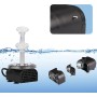 Boadw Fuente Solar LED con Panel Solar de 7W Incorporado 5000 Mah con 10 Estilos de Fuente para Jardines, Juegos acuáticos,
