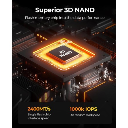 ORICO M2 SSD 2TB, NVMe SSD M.2 con Disipador, PCIe 4.0 x 4, hasta 7000MB/s, SLC Cache 3D NAND, M.2 2280 SSD Interna para PS5, PC