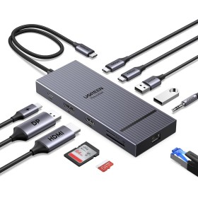 UGREEN Revodok Pro 2111 10Gbps Hub USB C HDMI 4K60Hz DisplayPort 4K120Hz Docking Station Tipo C Adaptador Ethernet Gigabit PD