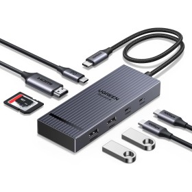 UGREEN Revodok Pro 108 10Gbps Hub USB C HDMI 4K 60Hz Lector de Tarjetas SD TF PD 100W Adaptador Multipuerto 8 en 1 Docking
