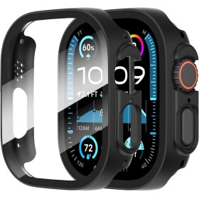 Diruite 2 Piezas Funda para Apple Watch Ultra/Ultra 2 49mm Protector Pantalla Cristal Templado Incorporado HD Protección