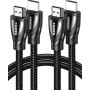 UGREEN Cable HDMI 2.1 8K, 2 Pack 48Gbps Alta Velocidad 8K@60Hz, eARC, Dolby Visión, 3D, HDR10+, HDCP 2.2, 4K@120Hz 7680P UHD