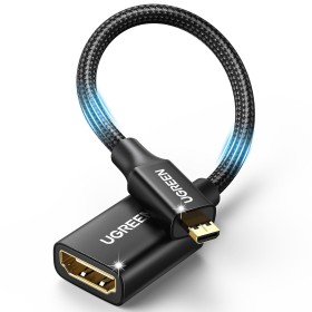 UGREEN Adaptador Micro HDMI Macho a HDMI Hembra 4K 3D HDR Ethernet ARC Cable Compatible con Hero 7 Black Raspberry Pi4 Aquaris