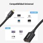UGREEN Adaptador Micro HDMI Macho a HDMI Hembra 4K 3D HDR Ethernet ARC Cable Compatible con Hero 7 Black Raspberry Pi4 Aquaris