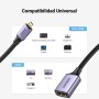 UGREEN Adaptador Micro HDMI Macho a HDMI Hembra 4K 3D HDR Ethernet ARC Cable Compatible con Hero 7 Black Raspberry Pi4 Aquaris