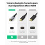UGREEN Adaptador Micro HDMI Macho a HDMI Hembra 4K 3D HDR Ethernet ARC Cable Compatible con Hero 7 Black Raspberry Pi4 Aquaris