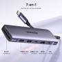 UGREEN Revodok 1071 Hub USB C HDMI 4K Adaptador Tipo C Lector Tarjeta SD TF PD 100W Carga Compatible con MacBook Pro Air M3 M2