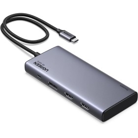 UGREEN Revodok Pro 308 Hub USB C Triple Pantalla 2 HDMI 1 DisplayPort 4K 60Hz Adaptador Tipo C 3.2 10Gbps PD 100W Carga Docking