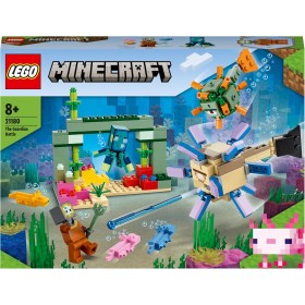 LEGO 21180 Minecraft La Batalla contra El Guardián, Juguete de Construcción para Niños y Niñas +8 Años con Figuras de Monstruos