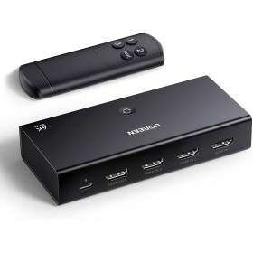 UGREEN HDMI Switch 4K 60Hz 3 Entradas a 1 Salida Conmutador 1080P 3D HDR10 Dolby Atmos con Control Remoto IR Compatible con