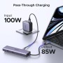 UGREEN Revodok 109 Hub USB C HDMI 4K60Hz Ethernet Gigabit Adaptador Tipo C Lector Tarjeta SD TF PD 100W Carga Compatible con