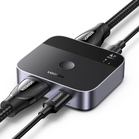 UGREEN Switch USB C + HDMI a HDMI 2.0 4K 60Hz 2 Entradas 1 Salida Comutador Tipo C 2K 1080P 240Hz HDR CEC Dolby Atmos Compatible