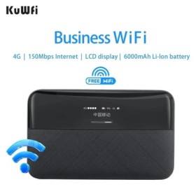 KuWFi-enrutador inalámbrico móvil portátil, módem con tarjeta Sim, pun