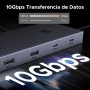 UGREEN Revodok Pro 1091 10Gbps Hub USB C HDMI 4K 60Hz Ethernet Gigabit PD 100W Lector de Tarjeta SD TF Puertos de Datos 2A2C