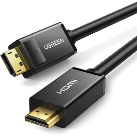 UGREEN Cable Displayport a HDMI, 4K UHD 3840x2160 @30Hz Cable DP a HDMI, Adaptador Display Port a HDMI 1080P@60Hz para Portatil