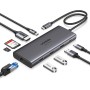 UGREEN Revodok Pro 109 Hub USB C 3.2 Gen 2 10Gbps HDMI 4K60Hz Ethernet RJ45 Adaptador Tipo C Carga PD 100W Lector Tarjeta SD