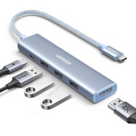 UGREEN Hub USB C HDMI 4K 5 En 1 Adaptador Tipo C 5Gbps Compatible con MacBook Pro Air M3 M2 M1, iPad, iPhone 16 Plus MAX, Galaxy