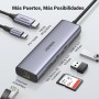 UGREEN Hub USB C Ethernet Gigabit RJ45 4K 30Hz HDMI Lector Tarjeta SD TF PD 100W Carga Compatible con MacBook Pro Air M2 M1,