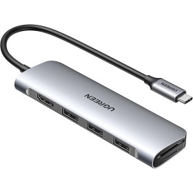 UGREEN Revodok Hub USB C HDMI 4K 6 En 1 Adaptador Tipo C Lector Tarjeta SD TF Dock Station Compatible con MacBook Pro Air M3 M2