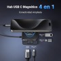 UGREEN Hub USB C HDMI 4K60Hz Adaptador Tipo C 5Gbps Carga PD 100W Dock Station con Soporte Magnético Plegable para Teléfono