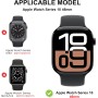 Diruite 2 Piezas Funda para Apple Watch Ultra/Ultra 2 49mm Protector Pantalla Cristal Templado Incorporado HD Protección
