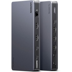 UGREEN Revodok Pro 2101 Docking Station USB C 10 En 1 Doble HDMI 4K Hub Tipo C 3.2 10Gbps Adaptador Ethernet Gigabit PD 100W