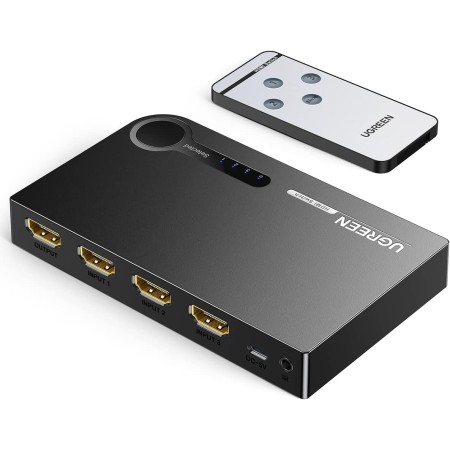 UGREEN HDMI Switch Conmutador HDMI 3D 4K, 3 Entrada x 1 Salida Mando a Distancia para PS4 PS3 Xbox Nintendo Switch Chromecast