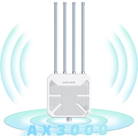 WAVLINK Repetidor WiFi Largo Alcance WiFi Exterior Potente, Amplificador Señal WiFi Antena WiFi Extender WiFi 6 Wavlink AX3000
