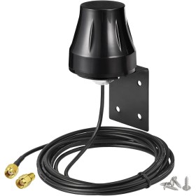 Bingfu Antena WiF Camerai Exterior 2.4GHz 5.8GHz Bibanda Omnidireccional MIMO RP-SMA y SMA Macho Montaje en Pared para Cámara IP