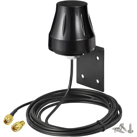 Bingfu Antena WiF Camerai Exterior 2.4GHz 5.8GHz Bibanda Omnidireccional MIMO RP-SMA y SMA Macho Montaje en Pared para Cámara IP