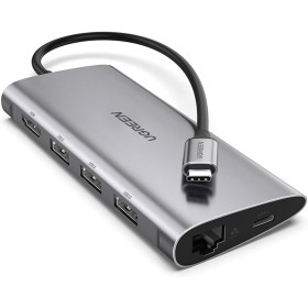 UGREEN Adapter 8in1 USB-c to hdmi 4k, 3X USB 3.0, Type c, rj45, SD, Micro SD