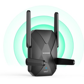WONLINK Repetidor WiFi 6 Amplificador Señal WiFi, AX1500 Dual Banda 2.4/5Ghz con 4 Antenas, Puerto de Ethernet, WPS, Luz