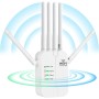 Repetidor WiFi,Amplificador Señal WiFi,WiFi Extender con 6 Antenas 2 Puerto Ethernet,Modos Repetidor/Enrutador/Ap,Extensor de