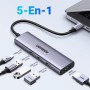 UGREEN Hub USB C HDMI 4K 100W PD Carga con 3 Puertos USB 3.0 5 en 1 Adaptador USB C a HDMI Compatible con MacBook iPad Pro Air
