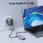 UGREEN Hub USB C HDMI 4K 100W PD Carga con 3 Puertos USB 3.0 5 en 1 Adaptador USB C a HDMI Compatible con MacBook iPad Pro Air