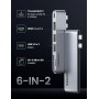 UGREEN 6 en 2 Adaptador Hub USB C HDMI 4K Compatible con MacBook Pro Air M2 M1 2022 a 2016, Multipuertos USB 3.0 5Gbps,