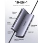 UGREEN Revodok USB C Docking Station Dual Display 10 IN 1 USB C Hub con HDMI, VGA, 3 x USB 3.0, PD 100W, Gigabit Ethernet, 3,5