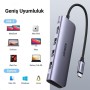 Ugreen 6 en 1 USB-C a USB, HDMI, 3 adaptadores multifunción USB-A 3.0, Plateado 20956A