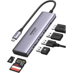UGREEN Hub USB C 4K 60Hz, 6 En 1 USB C Hub a HDMI 4K 60Hz, USB 3.0 Hub, Lector Tarjeta SD TF, Adaptador USB C Compatible con