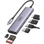 UGREEN Hub USB C 4K 60Hz, 6 En 1 USB C Hub a HDMI 4K 60Hz, USB 3.0 Hub, Lector Tarjeta SD TF, Adaptador USB C Compatible con