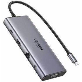 UGREEN Hub 11-en-1 USB-C 3xUSB-C 2xUSB-A HDMI VGA RJ45 SD TF 3.5mm Grey