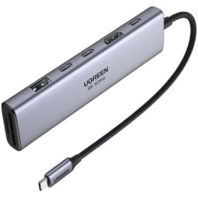 Ugreen 45521 Adaptador multipuerto 7 en 1 USB-C Hub 4K HDMI con 100W PD, 2 USB- C 3.0, USB 3.2 y lector de tarjetas SD/TF 104