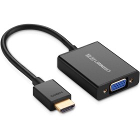 UGREEN Adaptador HDMI a VGA 1080P con Salidad de Audio y Mirco USB de Alimentación Coversor de Video HDMI Macho a VGA Hembra