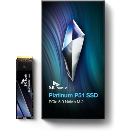 SK Hynix Platinum P51 1TB SSD PCIe 5.0 NVMe 2.0 hasta 14.700 MB/s Gen5 M.2 2280 SSD Interno para usuarios exigentes y Gamers,