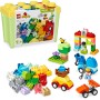 LEGO Duplo Classic Caja de Ladrillos: Coches y Camiones de Juguete, Set de Juego Educativo con Vehículos con Ruedas para Niños y