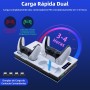 Wigearss PS5/PS5 Slim/PS5 Pro Soporte Vertical Ventiladores de Refrigeración y Estación de Carga de Dual Dontrolador, Soporte